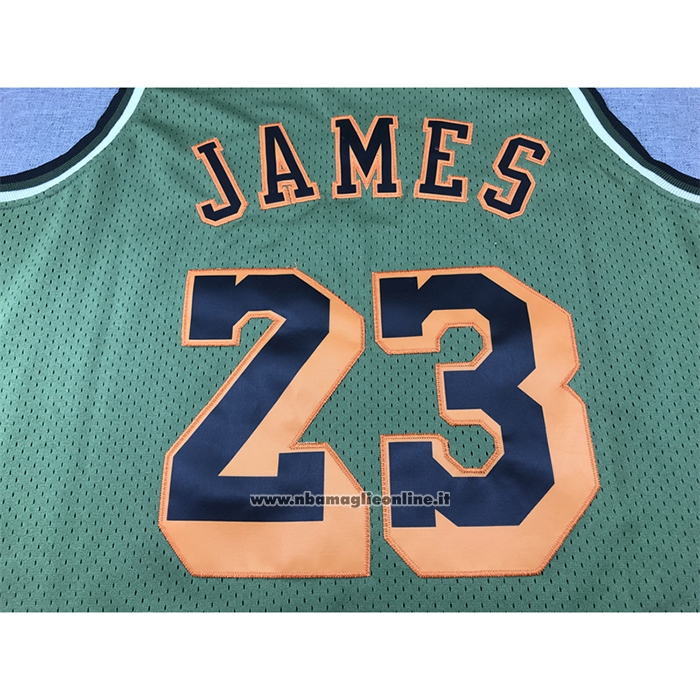 Maglia Los Angeles Lakers LeBron James #23 Mitchell & Ness 2018-19 Verde
